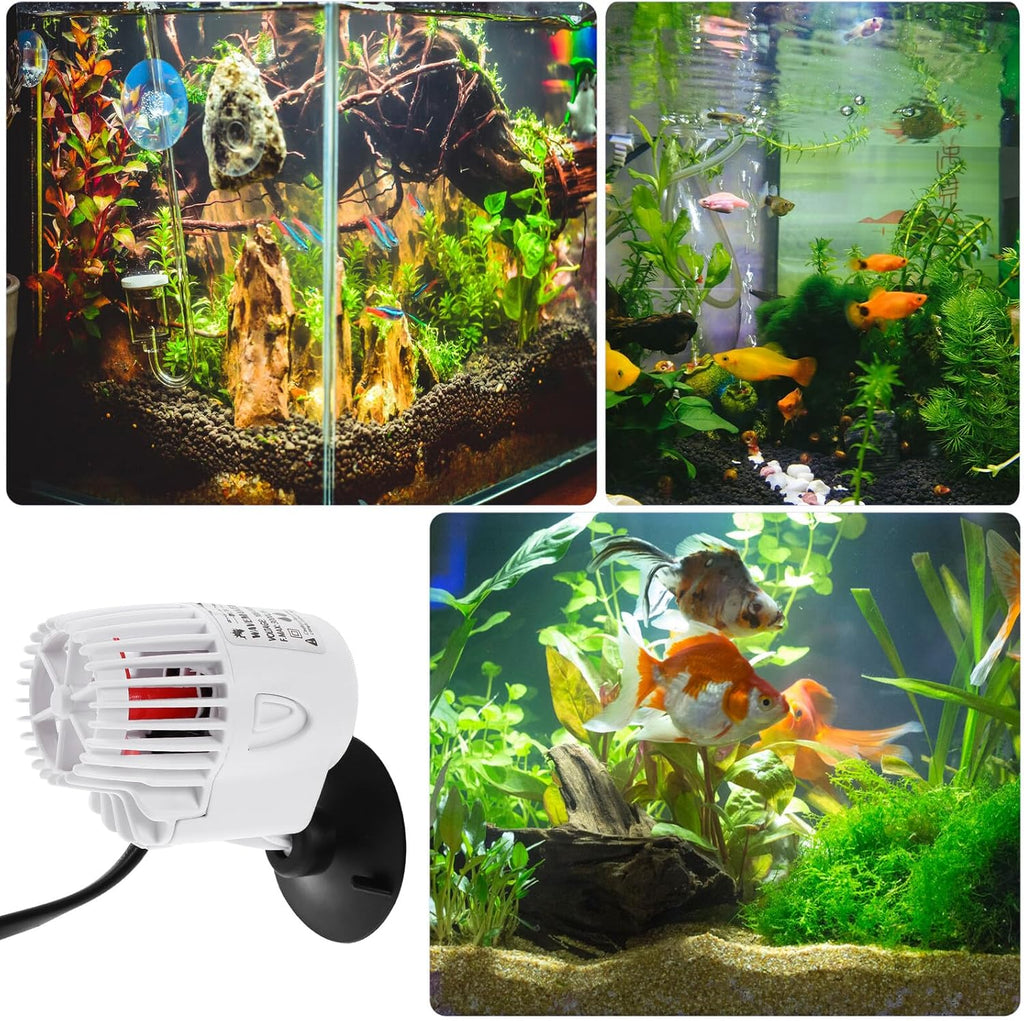 Aquarium Wave Maker Pump with Suction Cup Bracket Powerful Circulation and Water Cleaning for Fish Tank Quiet Plastic Surf Pump with US Plug Suitable for Fresh and Saltwater
