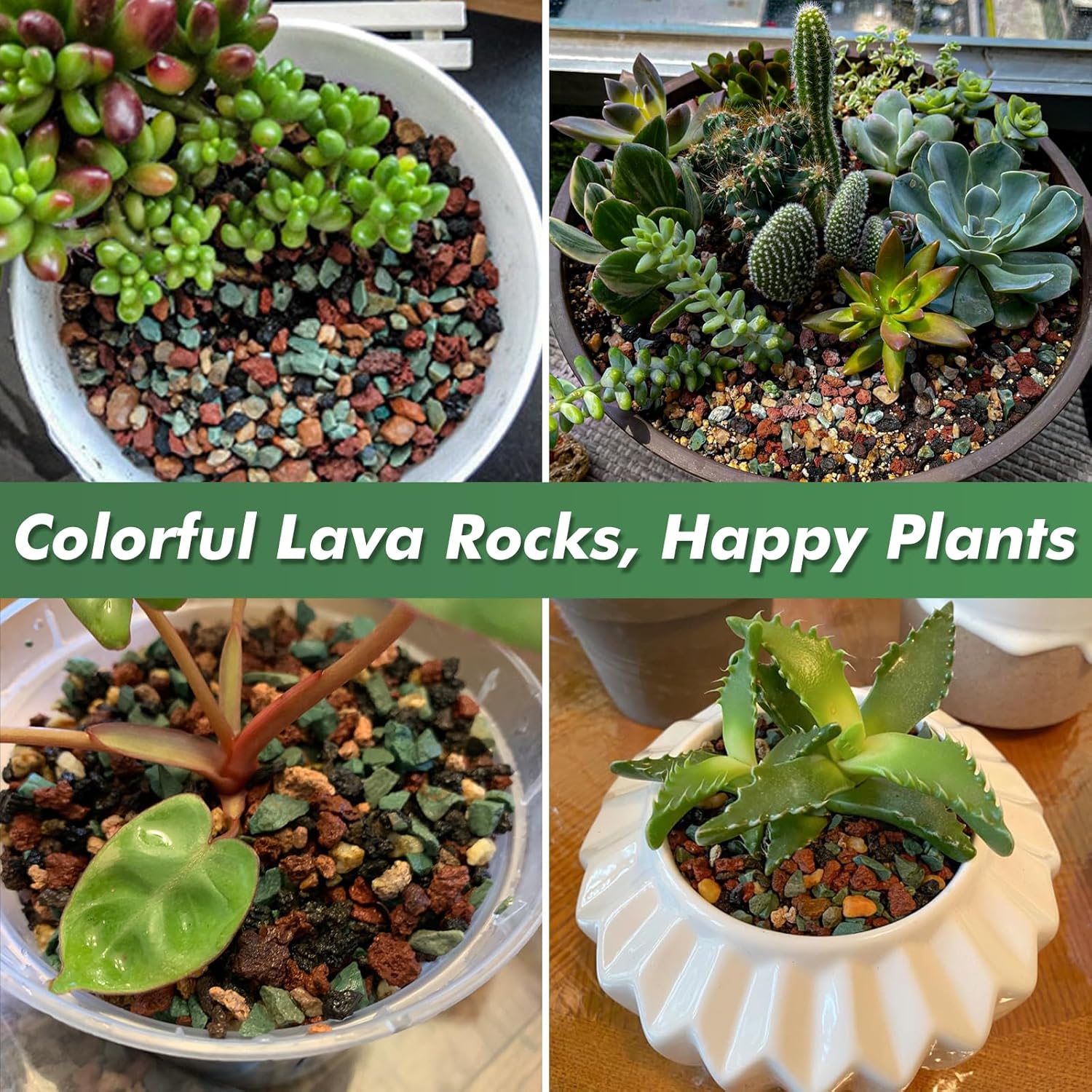 18 Pounds Mix Lava Rocks, 5-8 mm Red and Black Lava Rocks for Plants, Bonsai Rocks Horticultural Grit Soil Cover Gravel for Succulents and Hydroponics, Fairy Gardening, Top Dressing, Plant Drainage