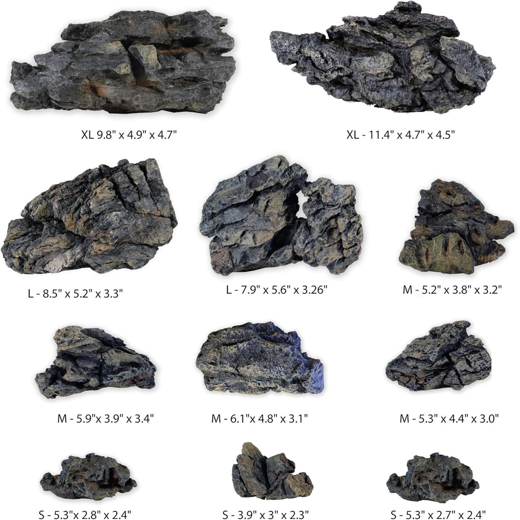 Current USA Seiryu Stone Collection 11 Piece Set | Molded Aquarium Decor Rock Artificial Resin Fish Tank Decoration up to 48" Long Aquariums 8817
