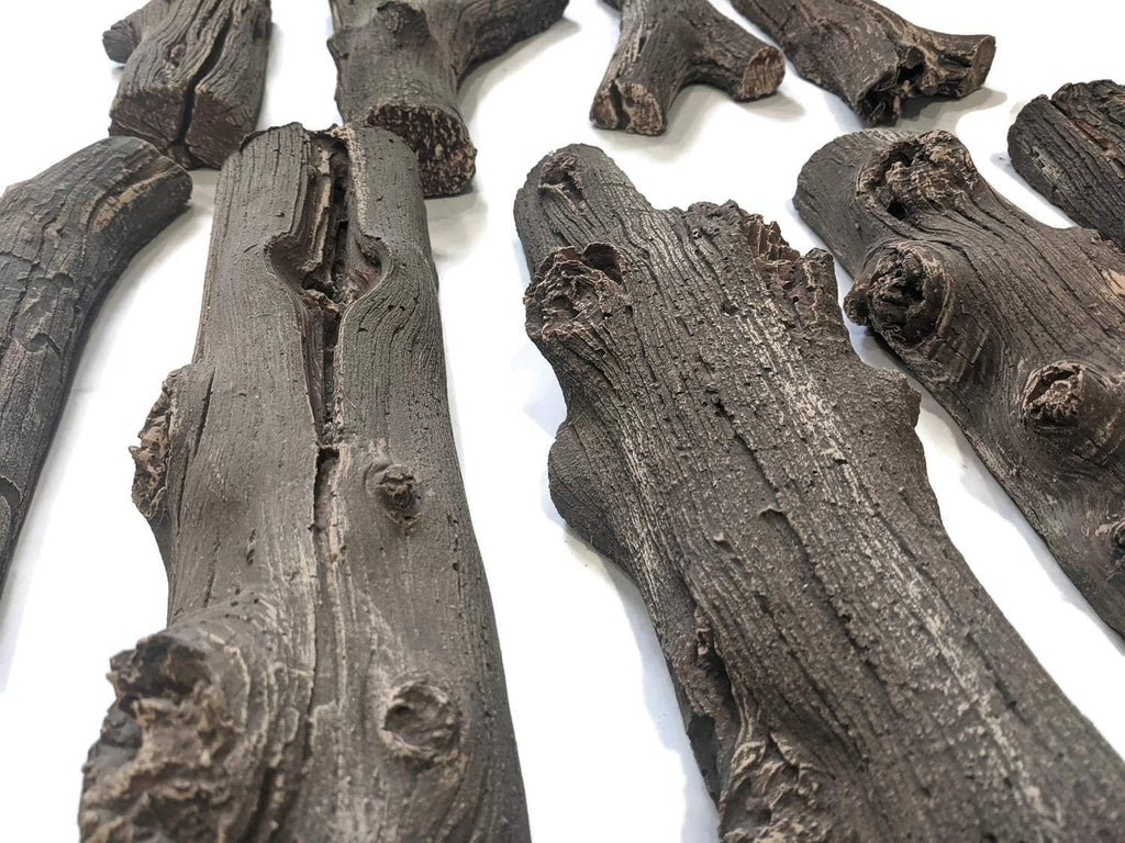 Midwest Hearth Deluxe Decorative Branch and Twig Set | Cast from Real Logs and Hand Painted in USA (Driftwood 9-Piece)