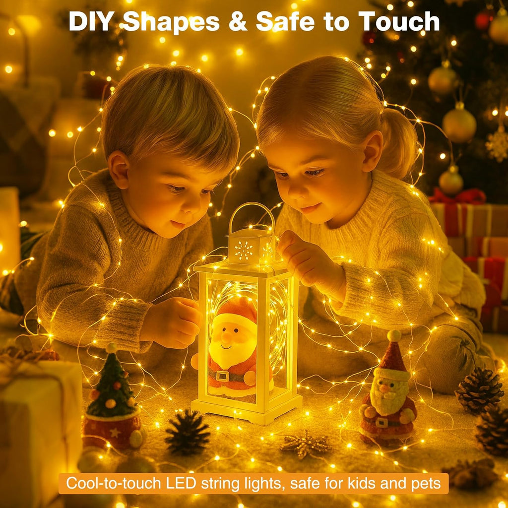 16FT 50 LED Fairy Lights Battery Operated with Timer, 8 Modes USB Mini Twinkle Light, Small String Lights for Christmas Tree Wreath Vase Bedroom DIY Wedding Party Decorations-Warm White