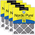 Nordic Pure 20x25x1 (Actual Size: 19 1/2 x 24 1/2 x 3/4) Furnace Air Filters MERV 10 Pleated Plus Carbon 4 Pack