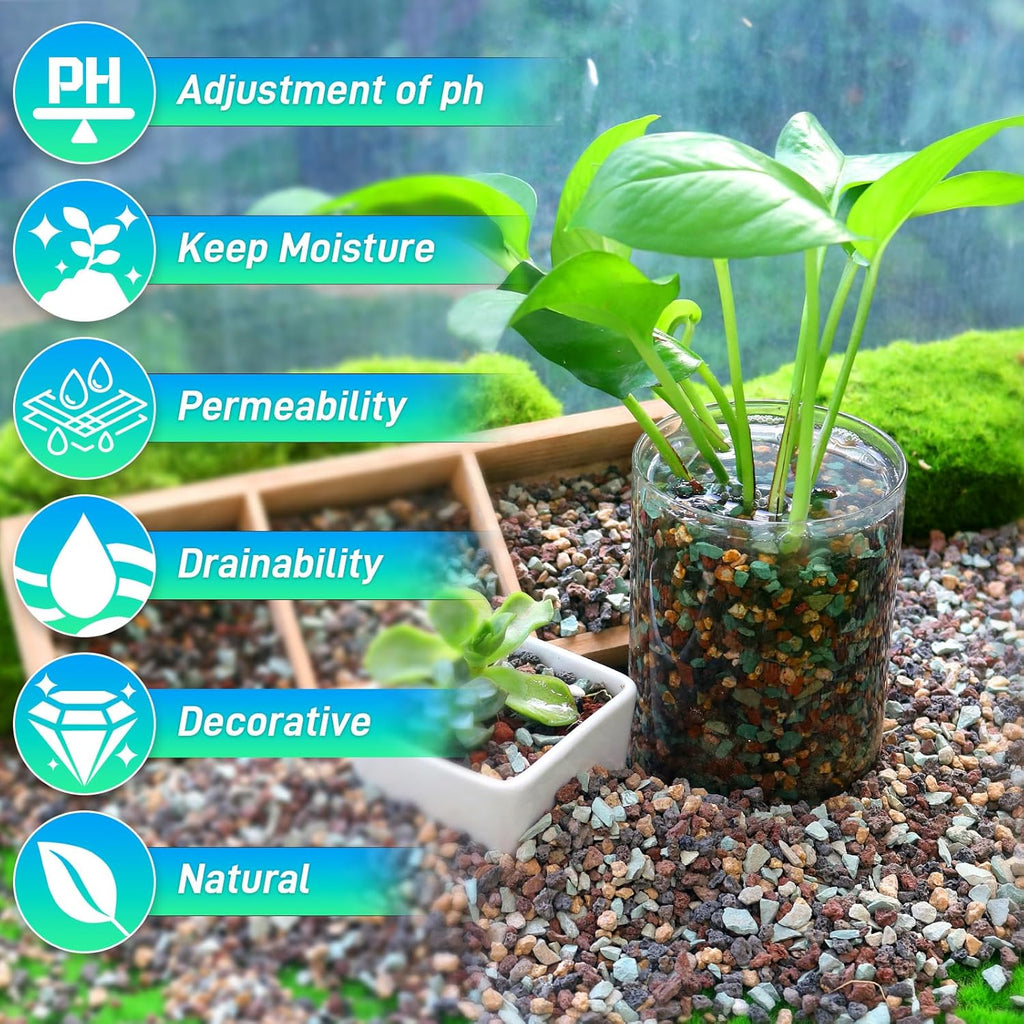 45Lb Horticultural Lava Rock-Lava Rocks for Plants,Succulent Soil Amendment,Decorative Cactus Soil Potting Mix,Volcanic Rock for Aquarium Fairy Gardening Top Dressing Plant Drainage