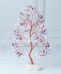 Amethyst & Rose Quartz Crystal Tree Gemstone Tree of Life Quartz Base Chakra Bonsai Tree for Room, Office Decor Spiritual Meditation Birthday Gift for Women Mom her Sister Housewarming Gifts Home