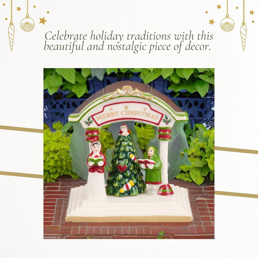 Spode Christmas Tree Miniature Christmas Village Figural Decoration, Snowy Christmas Village Set, Ceramic Holiday Decor - Festive Holiday Decorations for Indoor Display (Christmas Carolers)