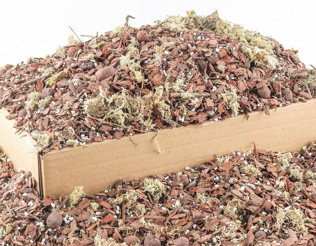 Orchid Bark Potting Mix 18 Quart, Mix Pine Bark, Organic Perlite, Sphagnum Moss and Leca Clay Pebbles for Plants, Orchid Fertilizer Garden Soil for Root Development