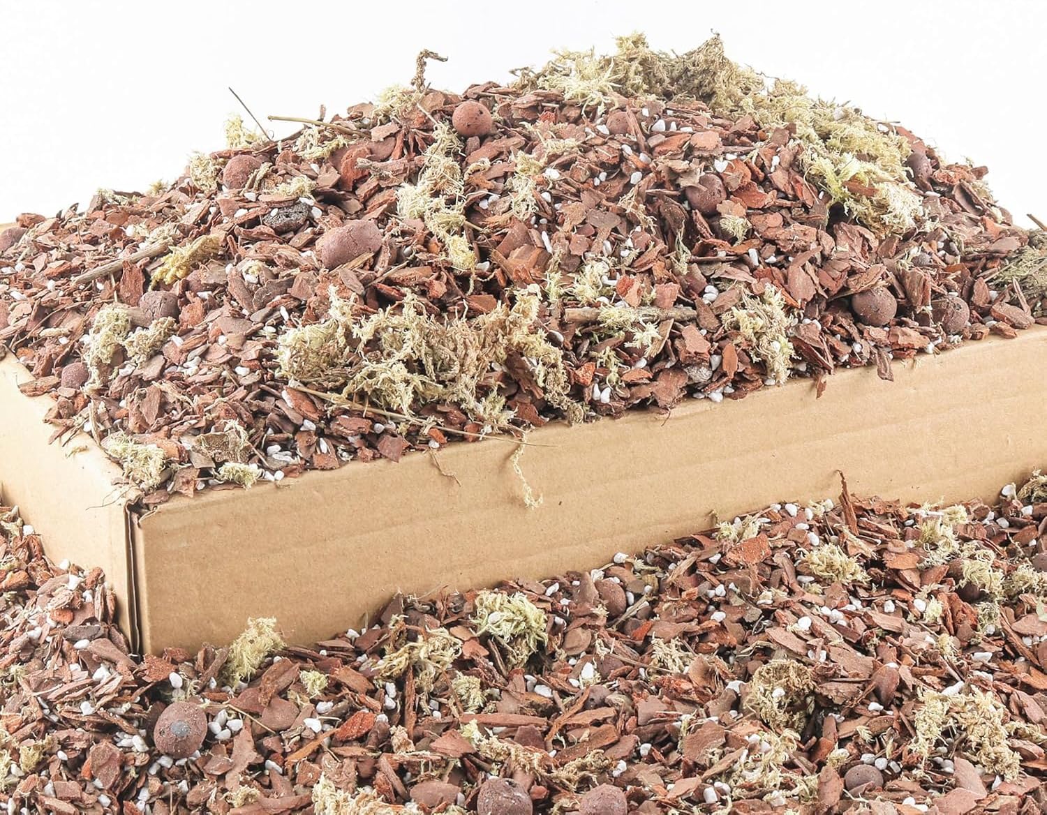 Orchid Bark Potting Mix 18 Quart, Mix Pine Bark, Organic Perlite, Sphagnum Moss and Leca Clay Pebbles for Plants, Orchid Fertilizer Garden Soil for Root Development
