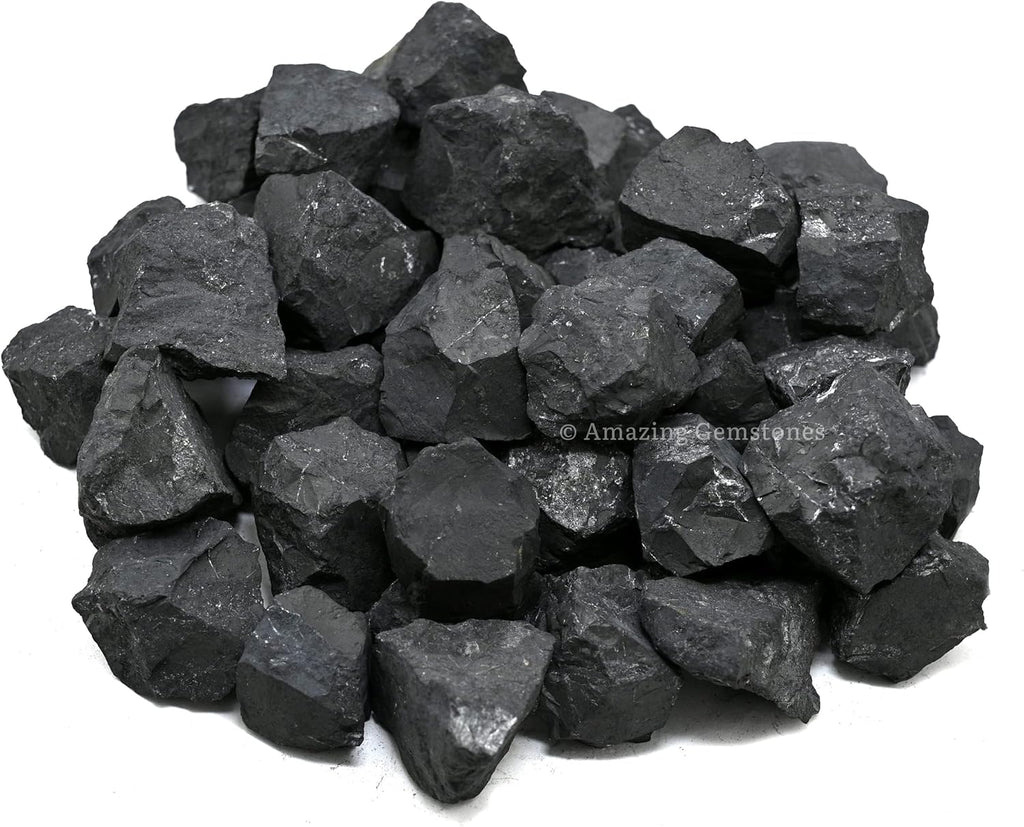 Amazing Gemstone Shungite Raw Crystals and Healing Stones, Natural Rocks for Tumbling and DIY Raw Stones and Crystals (1 LB)
