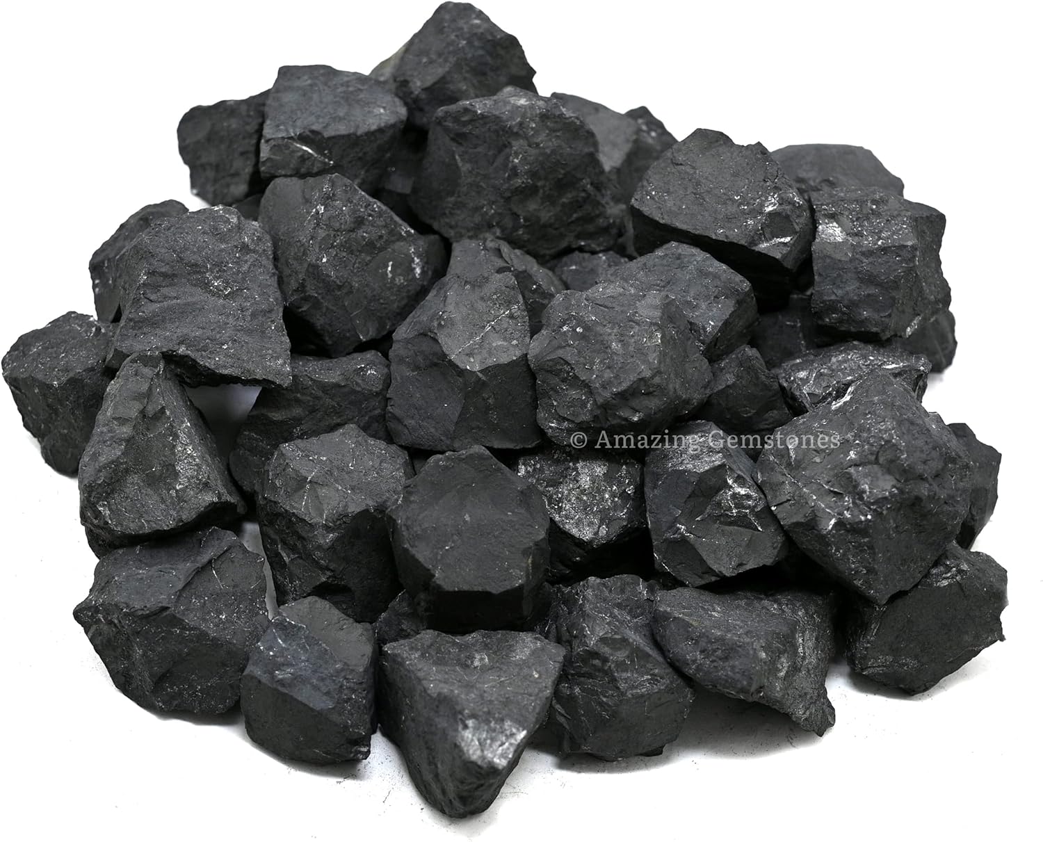 Amazing Gemstone Shungite Raw Crystals and Healing Stones, Natural Rocks for Tumbling and DIY Raw Stones and Crystals (1 LB)