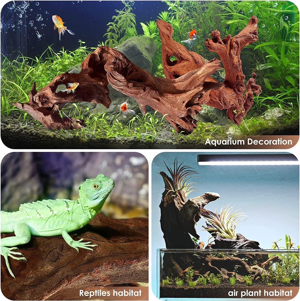 Azil Natural Driftwood 10'' - 15'' Perfect Aquarium Decoration! Ideal for Fish Tanks, Freshwater Aquariums, terrariums, aquascaping, hardscaping,Aquatic Plants.