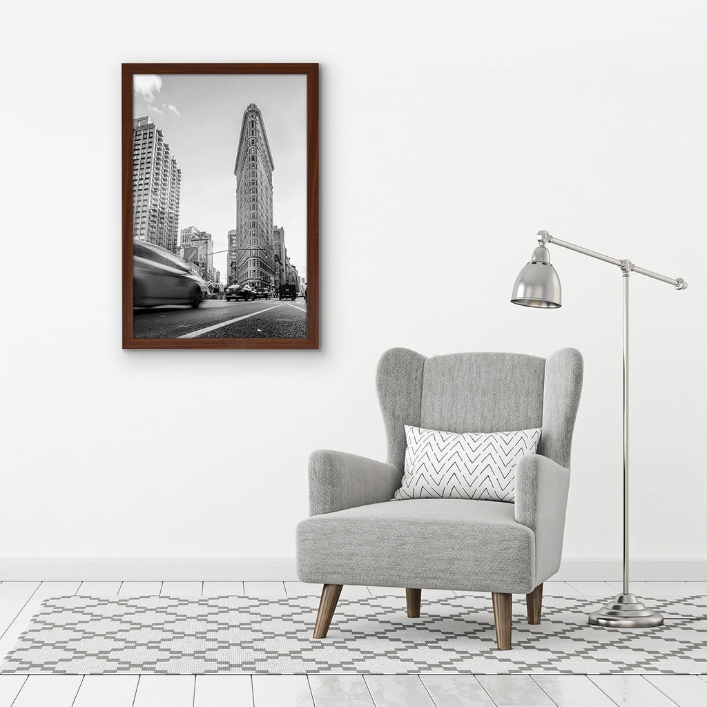 Americanflat 24x36 Poster Frame with Polished Plexiglass - Wide Picture Frames Made of Engineered Wood for Vertical or Horizontal Wall Display - Epic Collection - Mahogany