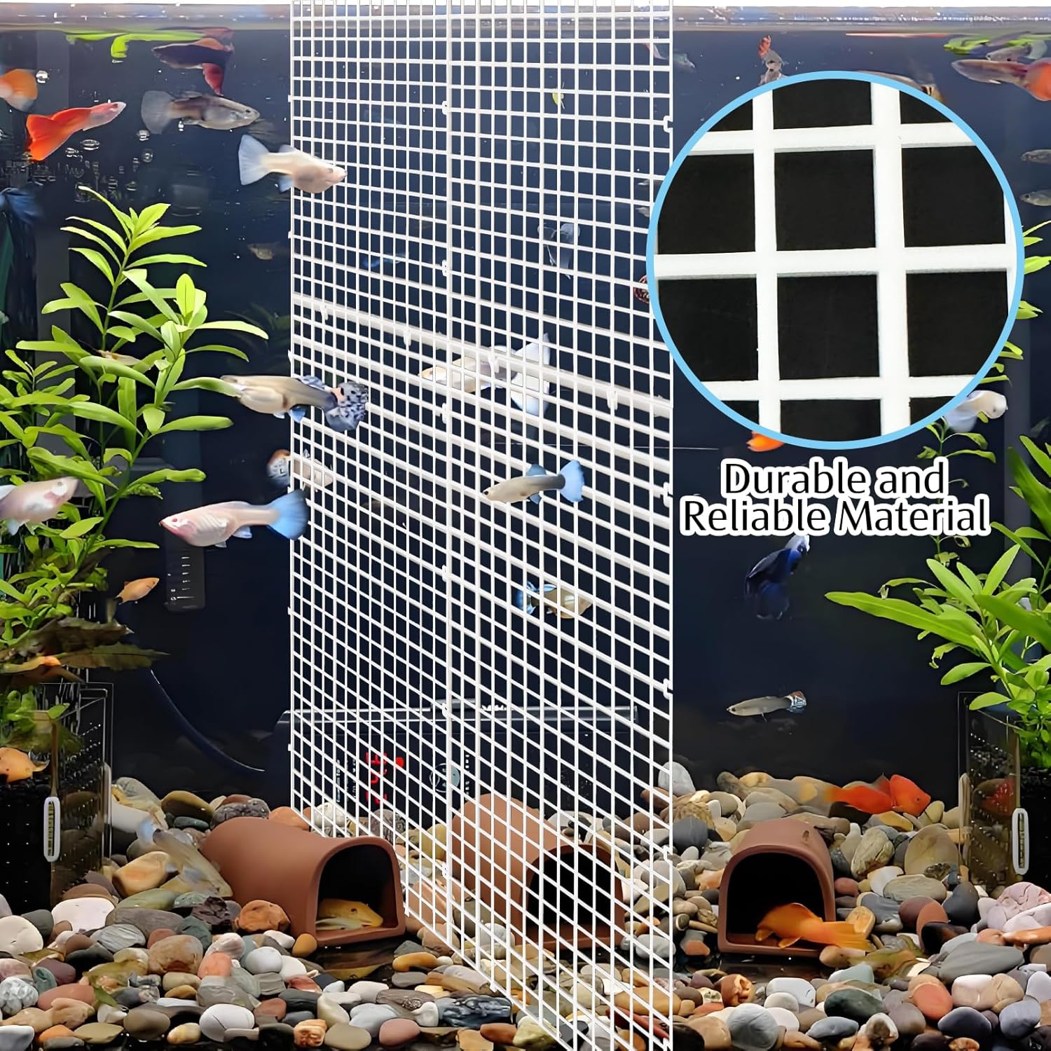 Hamiledyi Plastic Aquarium Divider with Clips Grid Panel Aquarium Lid Hood Fish Tank Divider Filter Bottom Isolation Pane Separator for Mixed Breeding(8 PCS,White)