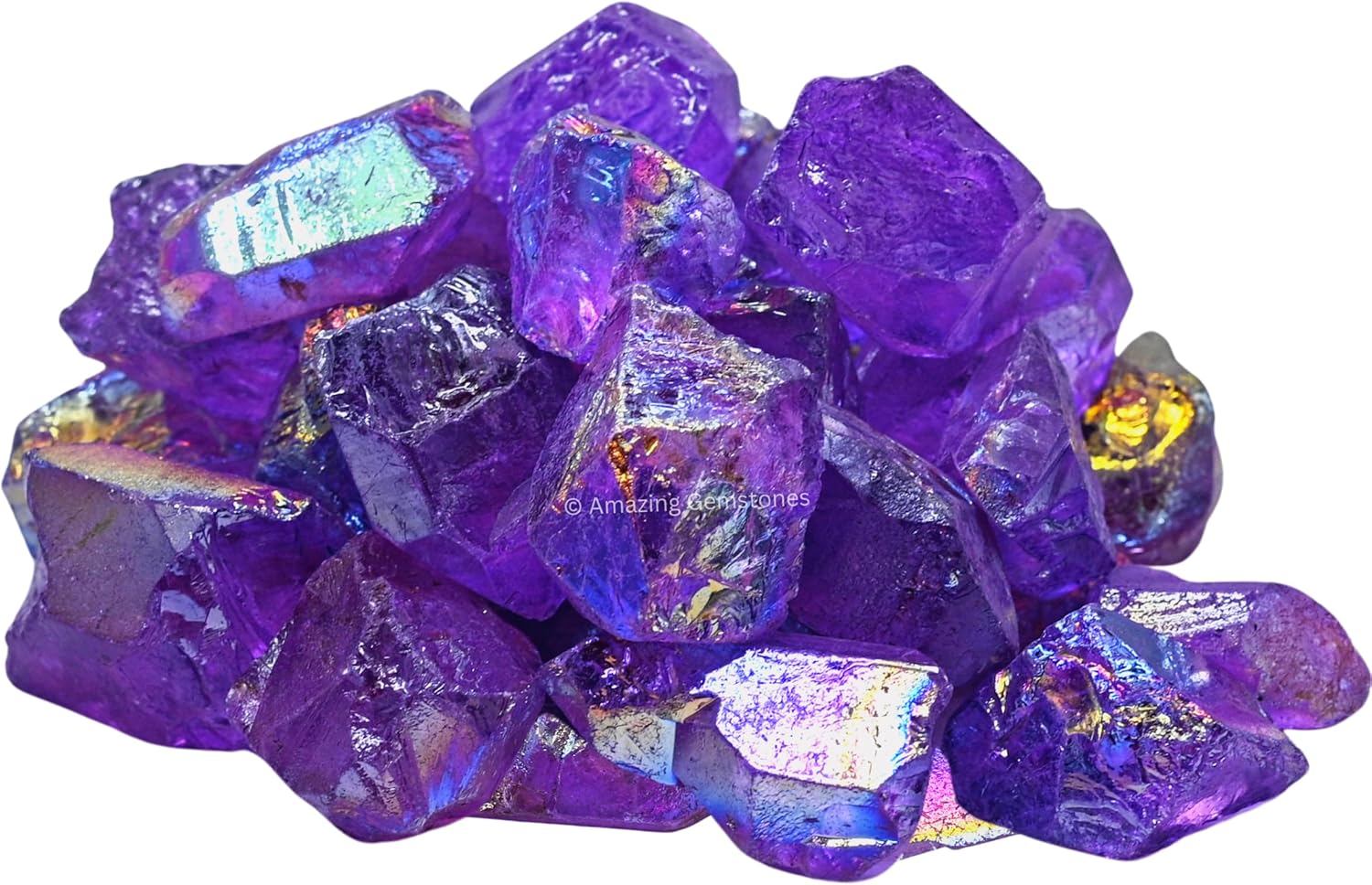 Amazing Gemstone Amethyst Aura Quartz Raw Crystals and Healing Stones, Natural Rocks for Meditation and DIY Raw Stones and Crystals (1 lb)