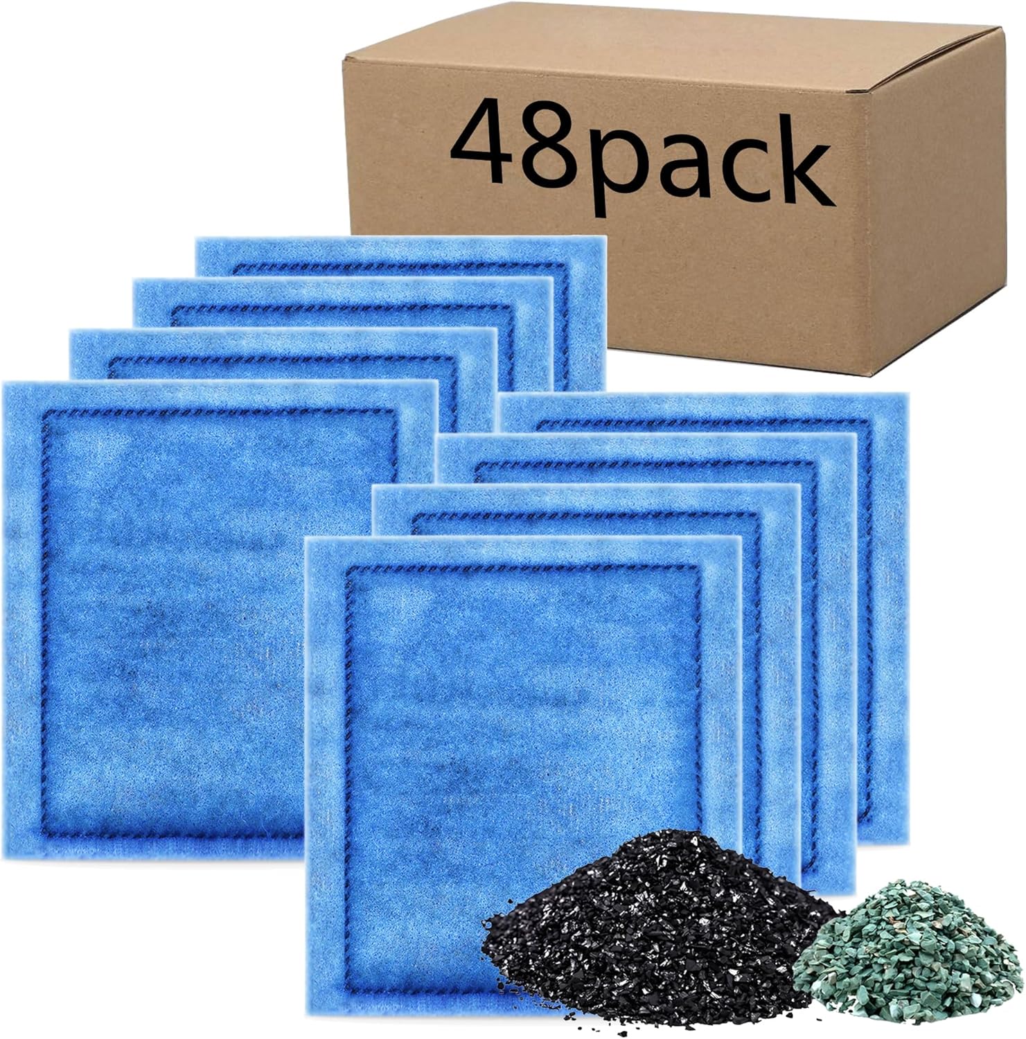 Aquarium 48 Pack Rite-Size C Filter Cartridges with Zeolite, Compatible with Penguin PRO Power Filters 275/375, Power Filters 200/350