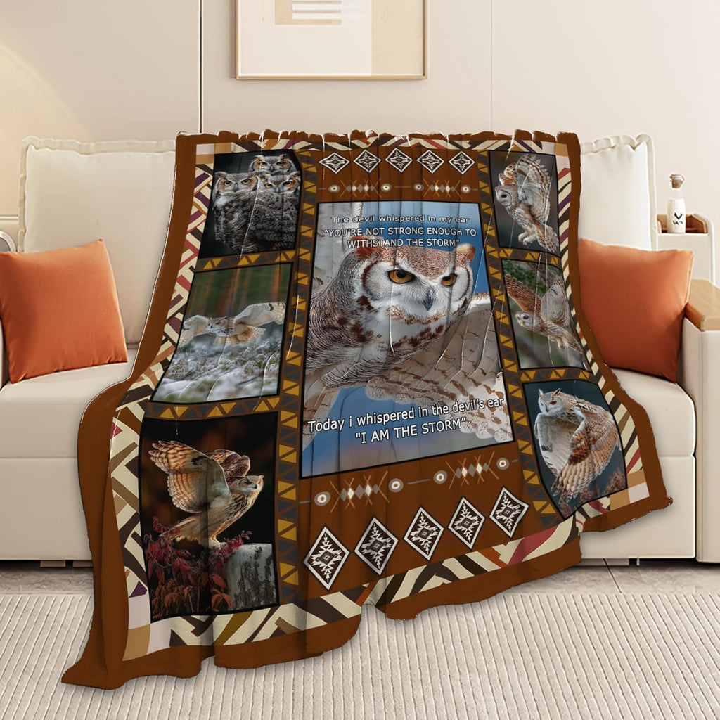 Owl Throw Blanket Owl Stuff Gifts for Kids Girls Boys Adults Women Men Soft Cozy Warm Plush Fluffy Fuzzy Fleece Blanket Decor 50''X60''