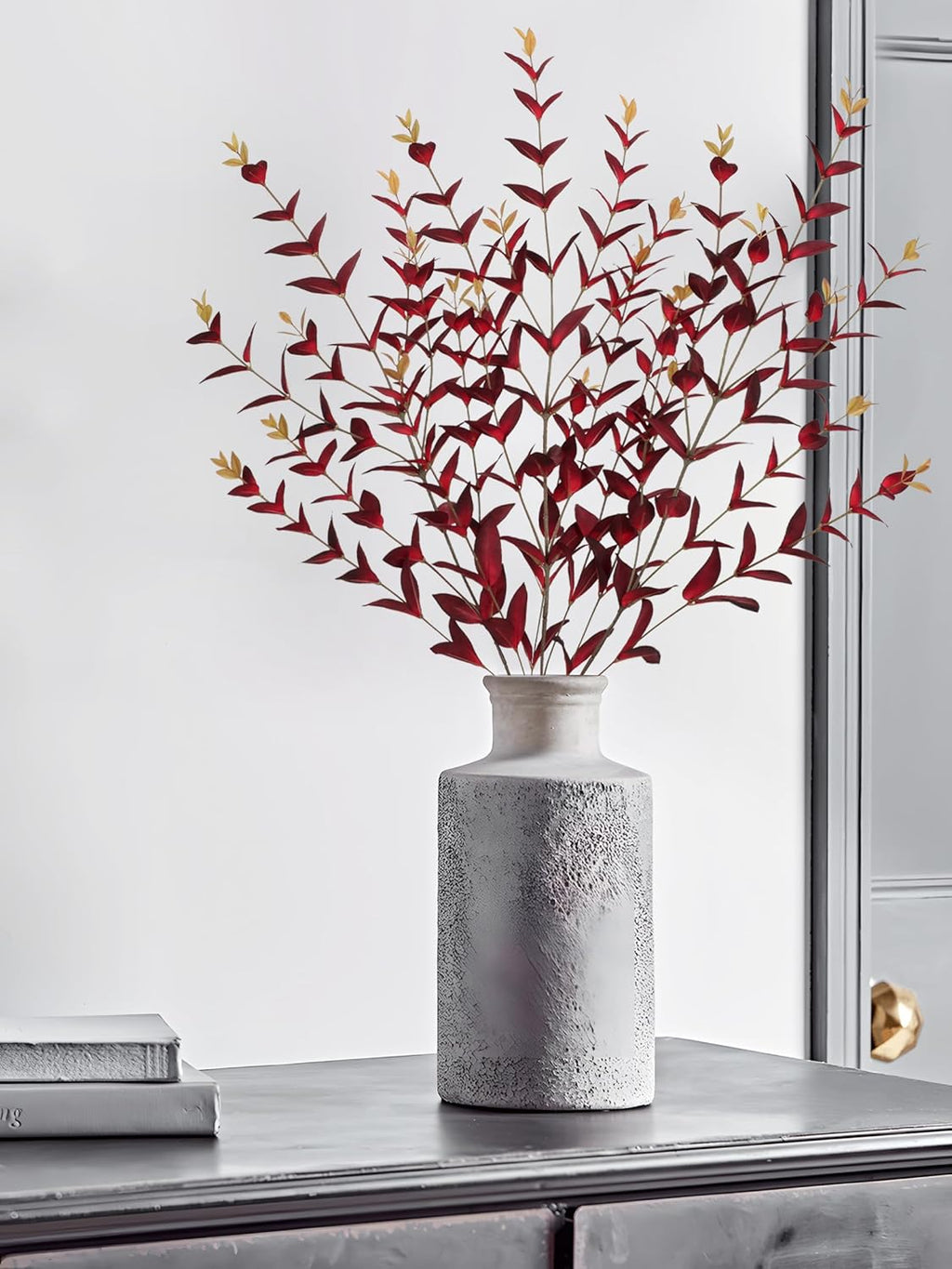 Briful 3PCS Artificial Fall Stems – 36.2" Long Stem Burgundy Leaf Branches, Autumn Foliage Branch for Fall Vase Filler, Thanksgiving Centerpiece, Harvest & Farmhouse, Christmas Decoration