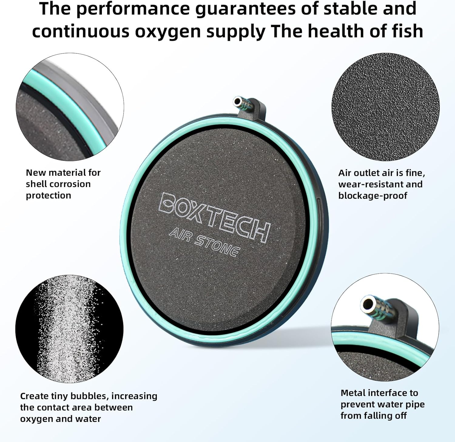 UPETTOOLS 6 Inch Air Stone for Aquarium – Extra Large Quiet Air Diffuser with Valve, Maximum Oxygenation & Super Tiny Bubbles, Professional-Grade Airstone for Big Saltwater,Freshwater Aquarium