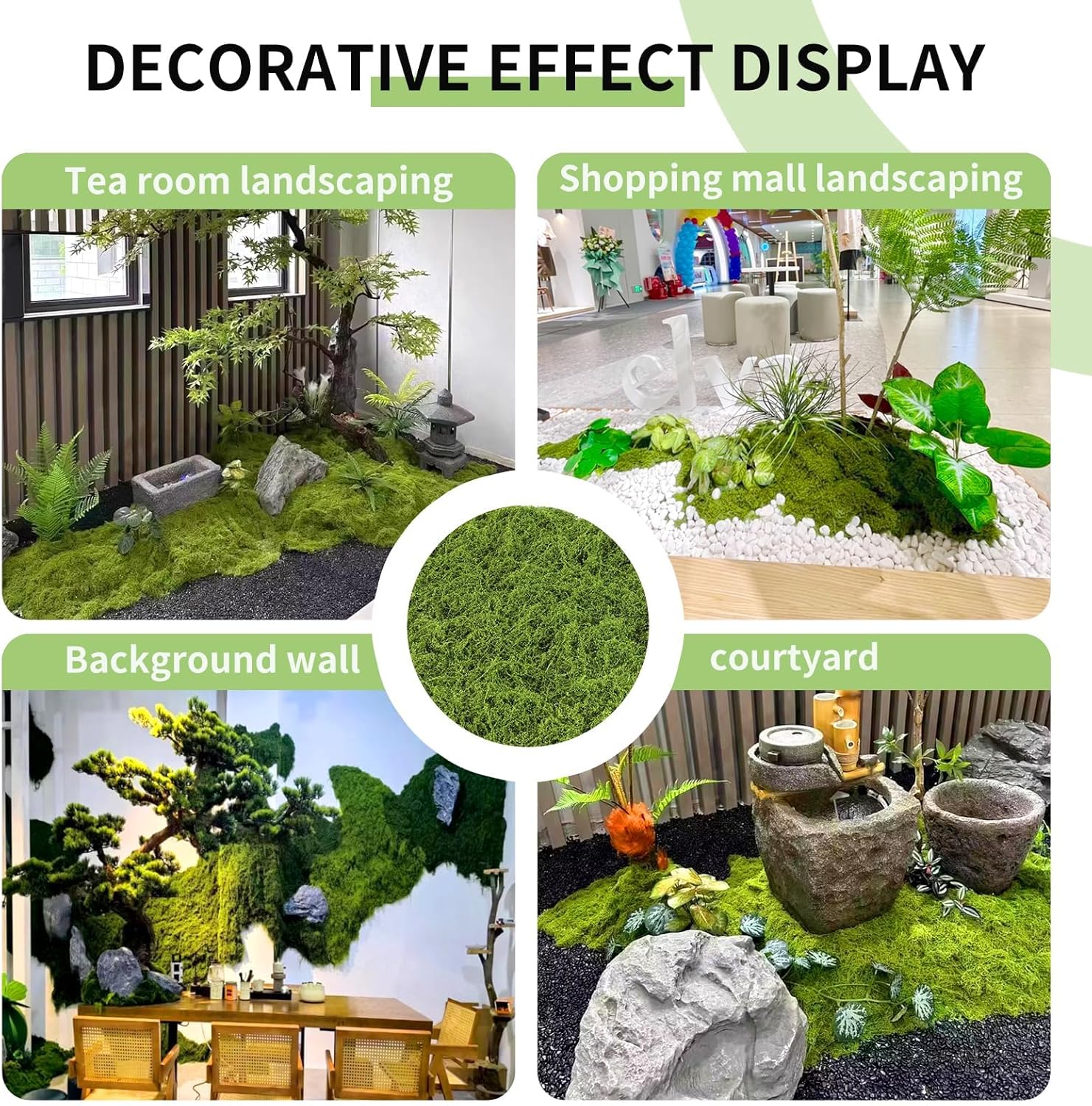 Artificial Green Moss Mat for Decoration Carpet Grass Wall, Natural Green Decorative for Plants Indoor with Base Fabric, Artificial Moss Mat suitable for DIY projects (Green- 19.68*19.68 inch)