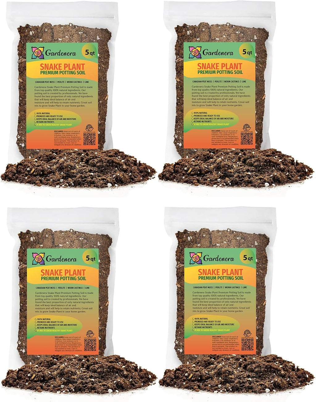 GARDENERA Premium Snake Plant Potting Soil Mix - 10 Quart - Green Sansevieria Trifascatia Zeylanica Plants, Plant or Re-Pot Your Snake Plant (2 Bags of 5 Quart)
