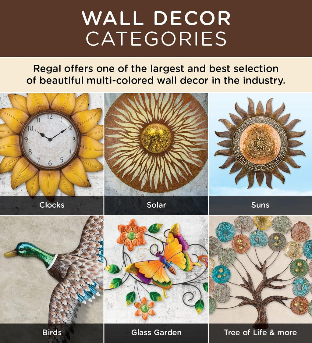 Regal Art & Gift Artisan Large Metal Sun Wall Decor - 30 Inch | Indoor Outdoor Rust-Resistant Sunburst Sculpture | Eye-Catching Metal Sun Wall Art Accent for Patio, Garden, Living Room