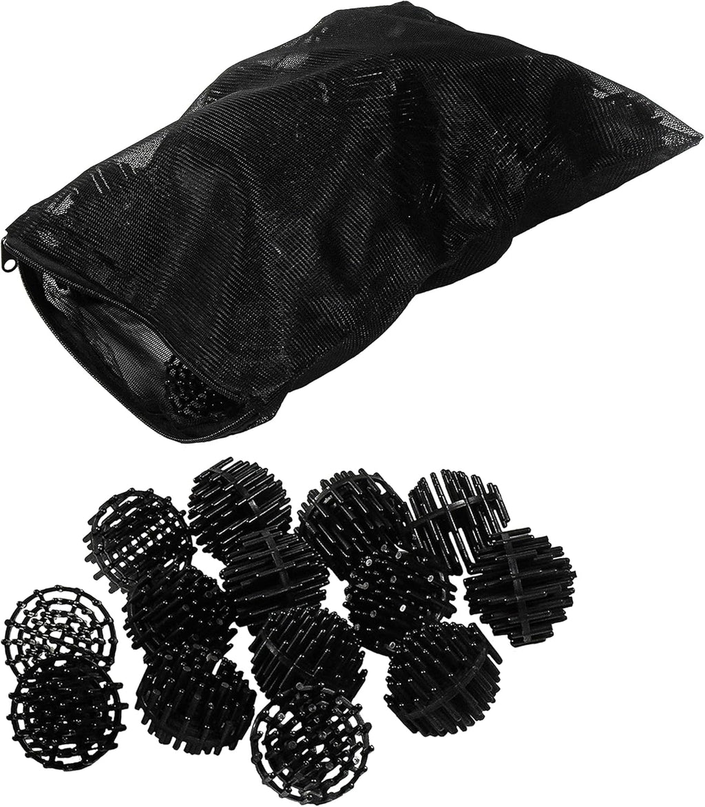 HQRP 50 pcs Bio Balls Filter Media 1.5 Inch - Large Bio Ball for Aquarium, Pond, Waterfall, Fountain Filter Media in Mesh Bag with Zipper