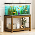 FORRTY Solid Wood Aquarium Stand – Heavy Duty Wooden Fish Tank Stand With 2-Tier Storage | Natural Pine Reptile Tank Table | Indoor Plant Rack | Printer Table | Multi-Purpose Shelf | 30–150cm Width(Br