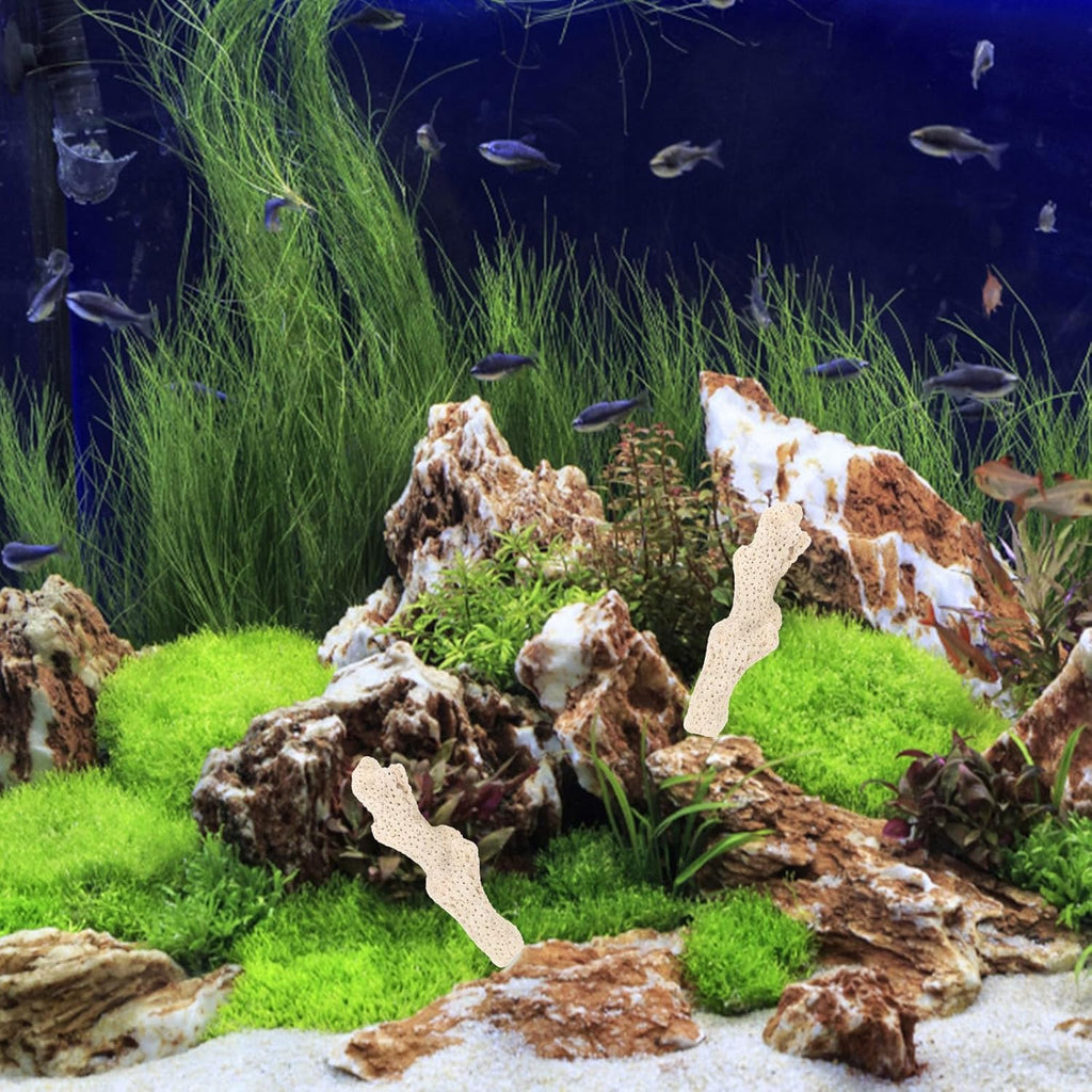 Toyvian Crushed Coral Fish Tank Aquarium Filter Media with Mesh Bag, Reusable Pond Filtration Media, Natural Coral Aquarium Substrate, Beige, 500g