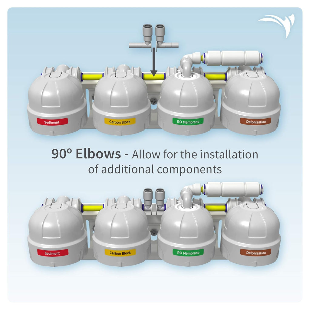 Aquatic Life Twist-in 4-Stage Reverse Osmosis Water Filter System RO/DI Filtration Units for Aquarium, 75 GPD