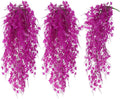 RECUTMS Fake Hanging Plants Artificial Ivy Leaf Faux Vine Plants Outdoor Artificial Hanging Plants Fake Plant Wall Decor Indoor UV Resistant Plants Home Room Decoration(Pure Fuchsia)