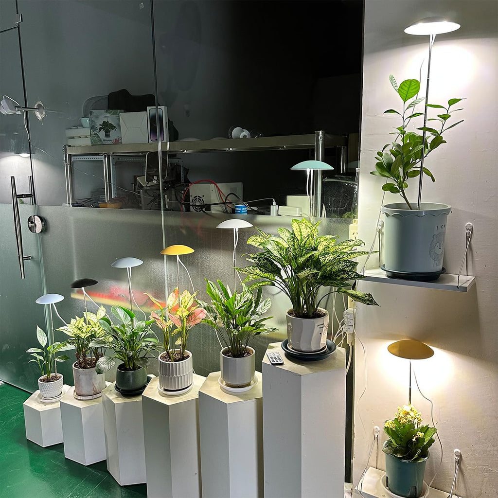 LED Grow Lights for Indoor Plants 2 Pack, Smart USB Small Full Spectrum Plant Lights with Remote, Height Adjustable, Auto On/Off Timer, Ideal for Home Decoration, Black