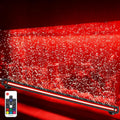 Bubbler Aquarium Fish Tank Decor: Submersible Aquarium Lighting with Oxygen Boost for Fish Lovers - Waterproof RGB Light Bar Bubble Wall with Remote for 30-35 Inch Saltwater Freshwater Fishes Tanks
