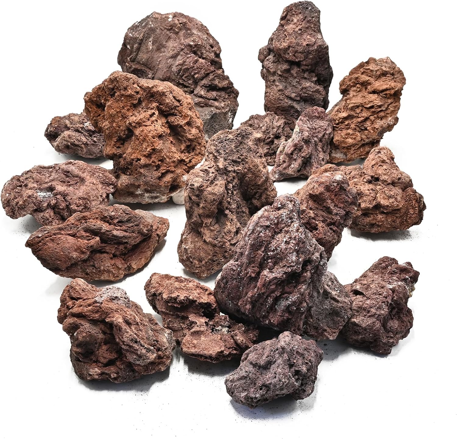 Natural Volcanic Lava Rock Stones for Fire Pit 4"-9" Natural Rocks for Fish,Fire Bowls,Gas Log Sets,Fireplaces,Decorative Landscaping & Outdoor Garden Projects-15lb 6-7pcs