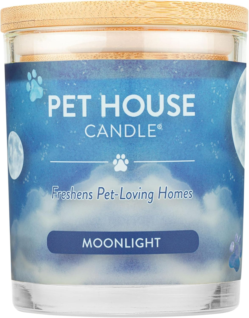 One Fur All Pet House Candle Plant-Based/Soy - Clean Burning Scented, Long Lasting Pet Odor Candle for Home - Moonlight