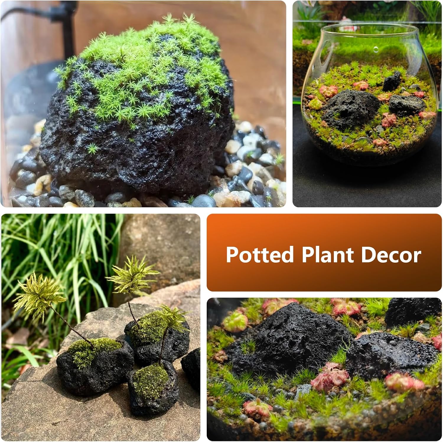 Natural Volcanic Lava Rock Stones for Fire Pit 4"-9" Natural Rocks for Fish,Fire Bowls,Gas Log Sets,Fireplaces,Decorative Landscaping & Outdoor Garden Projects-15lb 6-7pcs