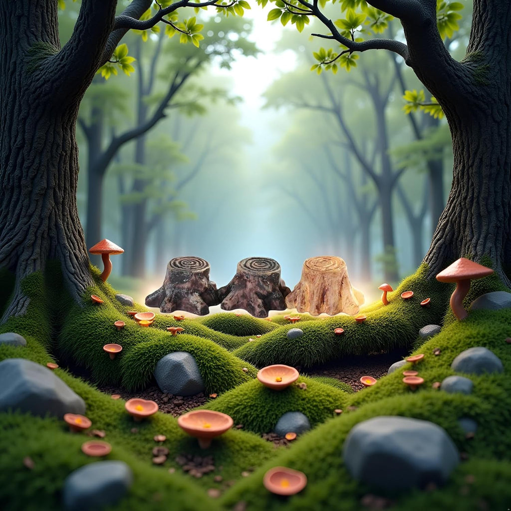 3 Pcs Artificial Tree Stump Mini Garden Figurines Stumps Ornaments Mini Root Stump Fairy Miniatures Gnomes Moss Terrariums Figurines for Home Decoration Accessories Outdoor Statues Resin Crafts