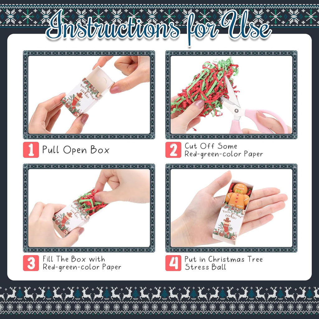 Wettarn 35 Sets Christmas Appreciation Gifts Cute Stress Balls with Support Gift Boxes Bulk Merry Christmas Party Favors for Employee Coworker Friends Office Positive Thank You Relief Toys