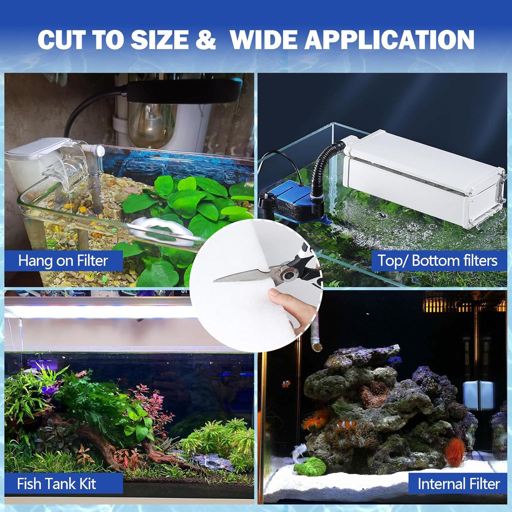 UBeesize Aquarium Filter Media Floss, 24" x 36" Pond Filters for Outdoor Ponds and Fish Tank, High Efficiency Aquarium Filter Material, No Dye and Reusable Filter Floss