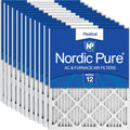 Nordic Pure 20x25x1 (19 1/2 x 24 1/2 x 3/4) Pleated MERV 12 Air Filters 12 Pack