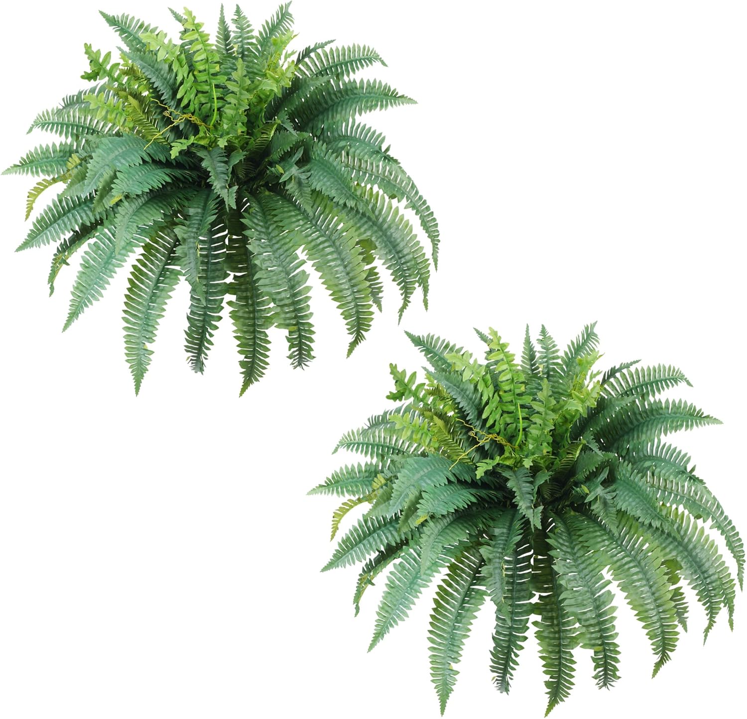 Fake Ferns Artificial Ferns for Outdoors Large Faux Ferns UV Resistance for Outdoor Large Planter Realistic Artificial Boston Fern Plants for Garden Balcony Terrace Decor 25.6In,2Pack,60Leaves