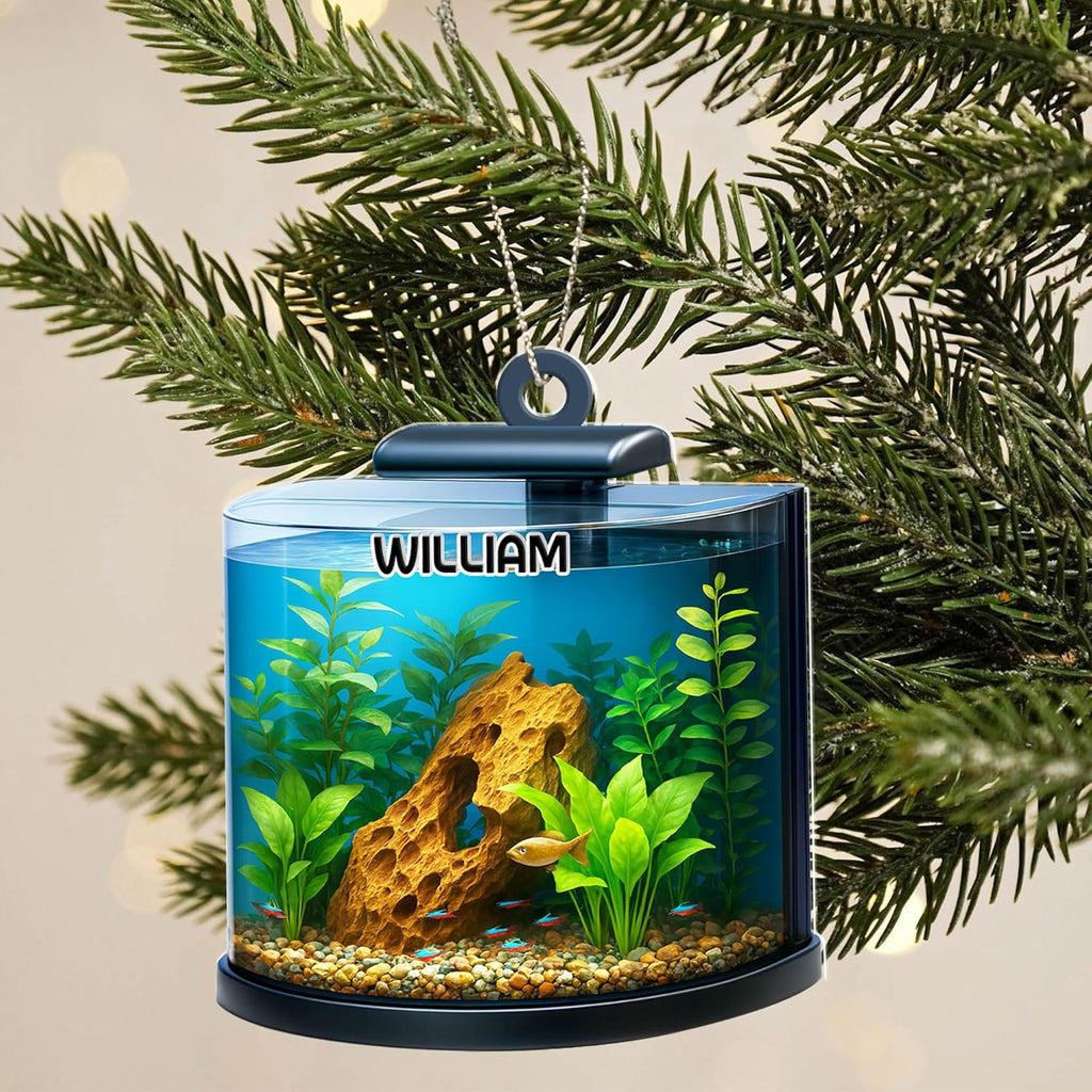 Personalized Aquarium Fish Tank Ornament, Fishes Christmas Ornament, Underwater Aquarium Ornament, Aquarium Decorations for Fish Tank, Gift for Ocean Lovers, Scuba Divers (FT6)