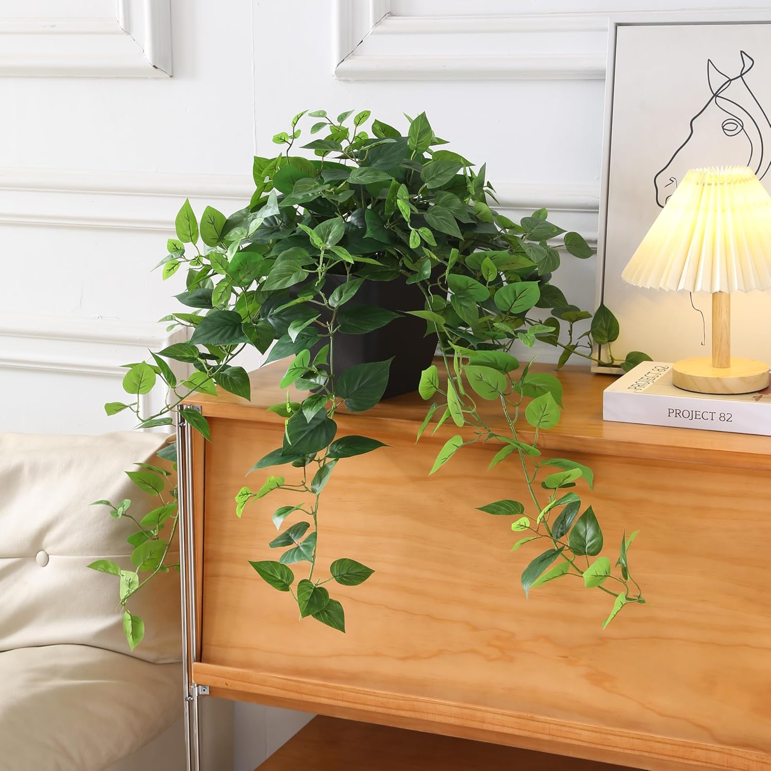 365 Blooming Decor Realistic Artificial Potted Pothos Ivy Plant(Devil's Ivy), Scindapsus Aureus, Premium Fake Plant for Home, Office Decor, 30" H x 22.8" W, //Weather-Resistant//Indoor&Outdoor