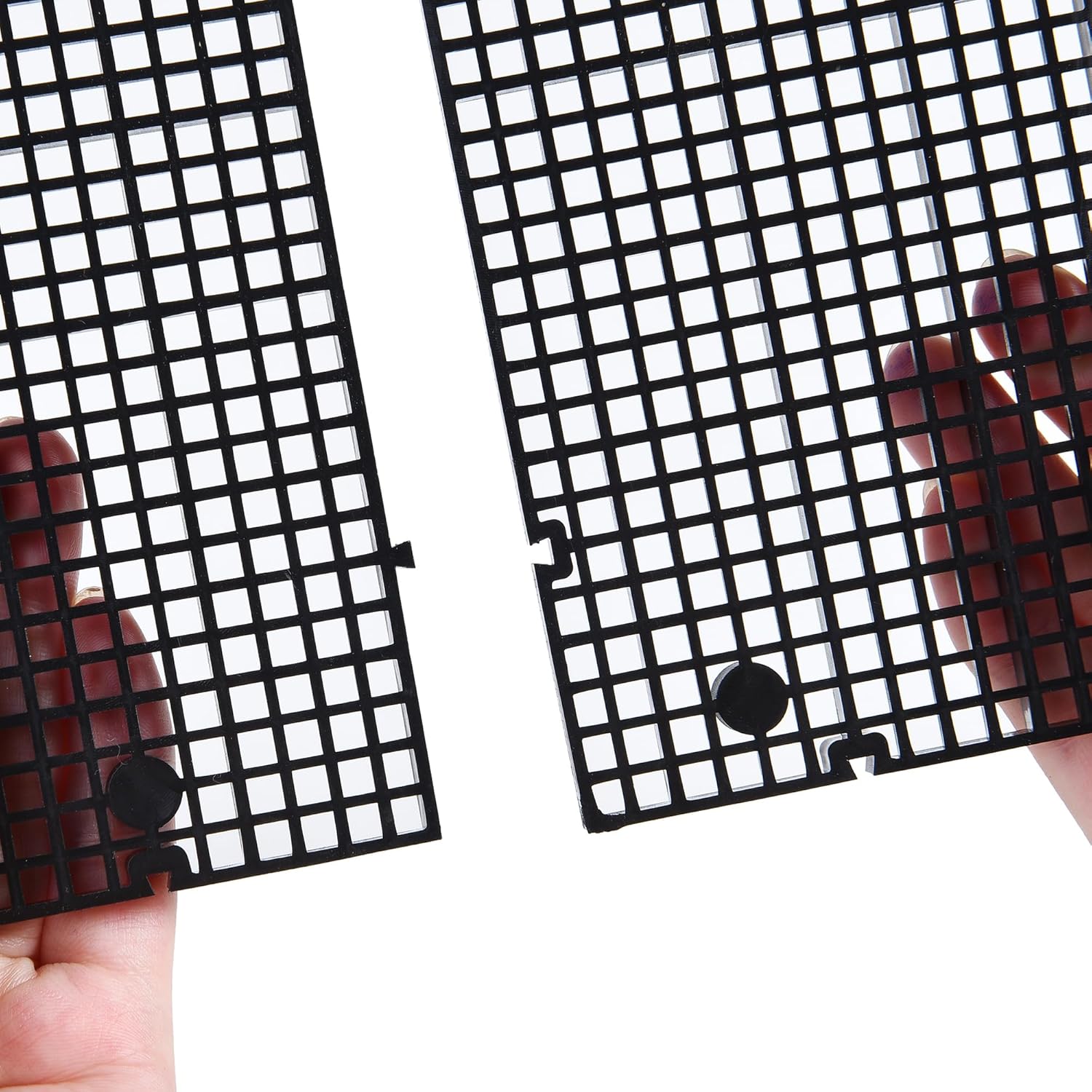 ALEGI Plastic Grid Divider Tray Egg Crate Louvre Aquarium Fish Tank Bottom Isolation with Bracket (8pcs Black)