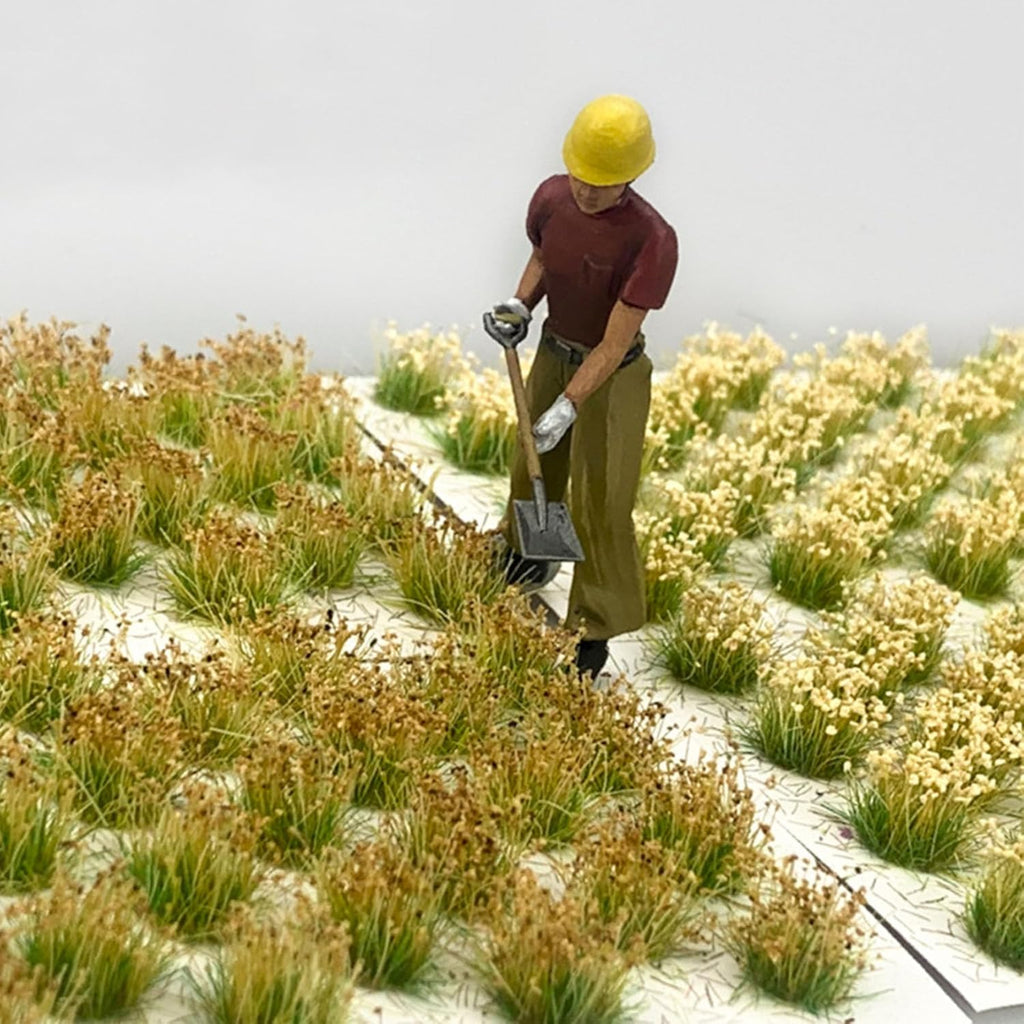 Woohome 64 PCS Static Grass Tuft Model Grass Tufts Railway Artificial Grass Bushy Tuft Flower Cluster Vegetation Groups for Train Landscape Railway Artificial Grass Modeling