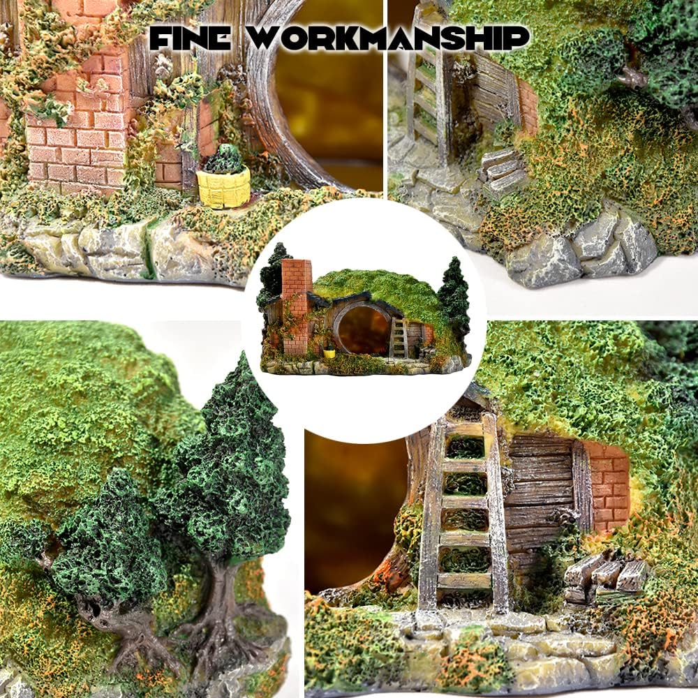 fazhongfa Aquarium Decorations Castle Fish Tank Décor Thematic Ornaments (Hobbit-L)