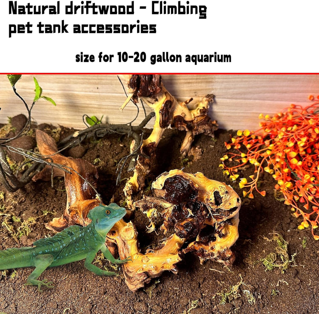 Hamiledyi Aquarium Driftwood 3PCS Natural Trunk Driftwood Assorted Branches 8-12" Reptile Wood Decor Terrarium Ornament Fish Tank Decoration