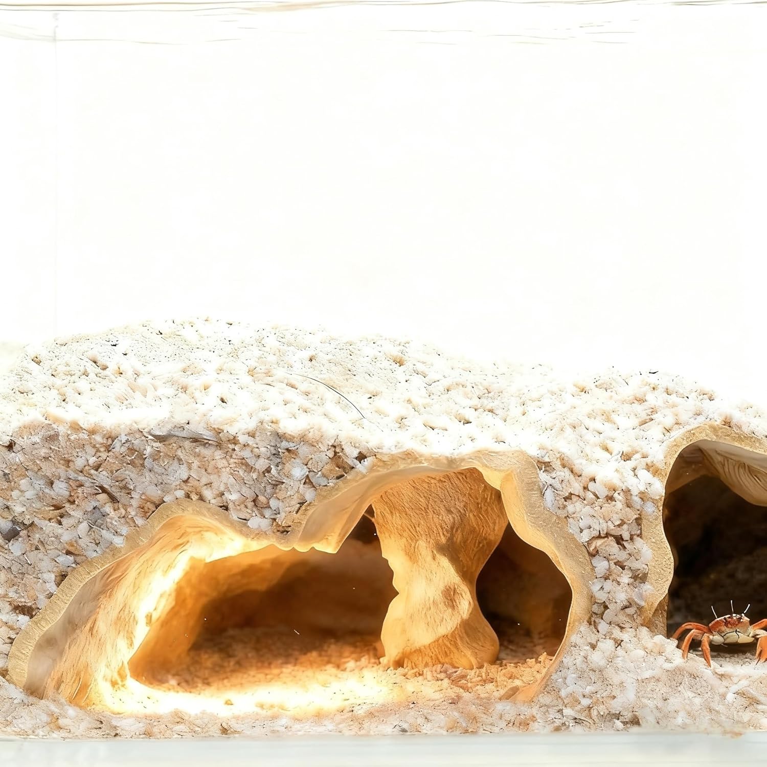 Aquarium Cave Tunnel 3D Printed, 6.7" Under Gravel Fish Hideout, Sinking Substrate-Friendly Decor with Viewing Ports for Pleco, Shrimp & Corydoras