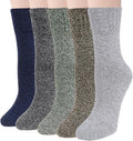 Justay 5 Pairs Wool Socks for Women - Winter Thick Boot Cozy Crew Vintage Soft Calf Knit Warm Socks Gifts