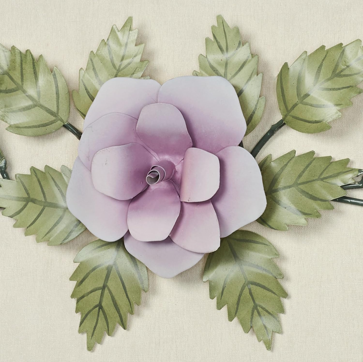 Touch of Class Lavender Rose Swag Floral Wall Topper | Handcrafted Handpainted Metal Wall Art | Roses Floral Leaves | Indoor or Covered Outdoors Porch or Patio | Doorways Entryway Hallway