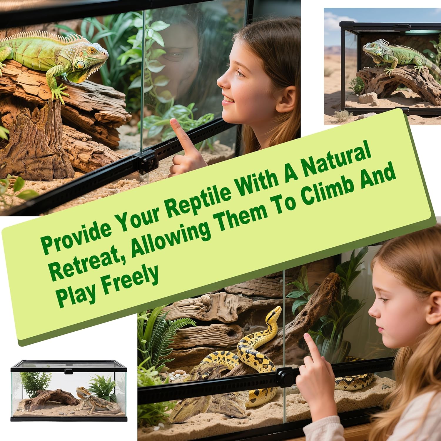 Natural Driftwood for Aquarium Decor,Reptile Habitat&Home DIY Decor,Naturally Unique Shapes Weathered Wood,Easy to Use S-(6-8 Inch/0.9-1.3 Lbs)-Pack of 1