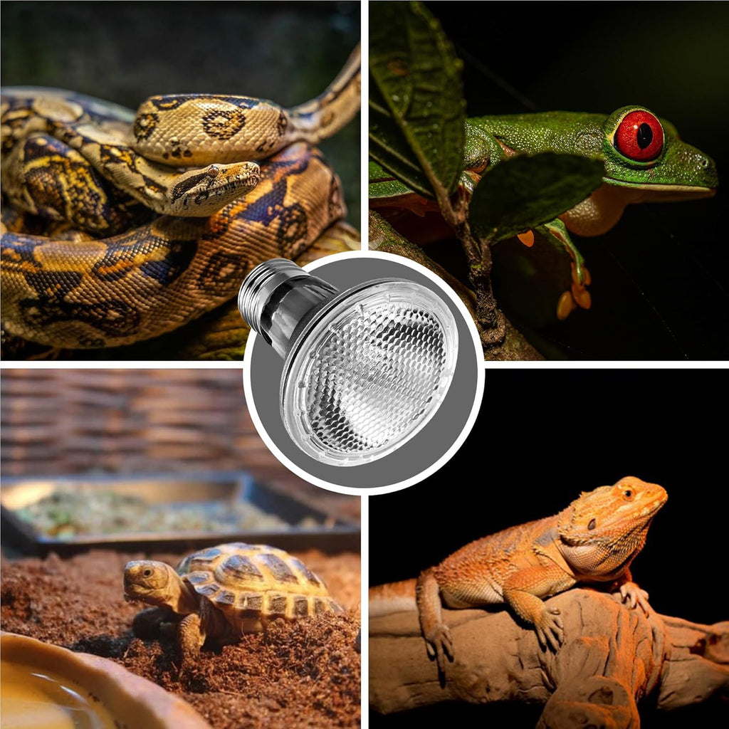 Briignite Reptile Heat Bulb [2 Pack], Reptile Light Bulbs 75W UVA UVB, Dimmable Heat Lamp Bulbs Basking Spot Light Bulb for Reptiles, Amphibian, Bearded Dragon, Lizard, Chicken